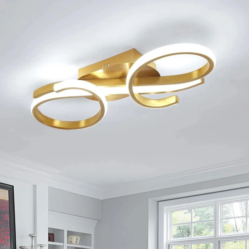 LED Deckenleuchte Gold Bogendesign 36W kaltweiß