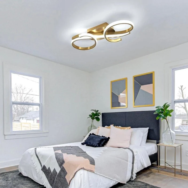 LED Deckenleuchte Gold Bogendesign 36W kaltweiß