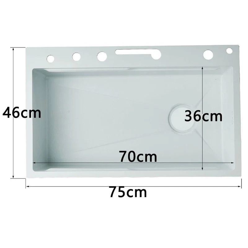 Edelstahl Küchenspüle Weiß mit LED & Wasserfall-Armatur