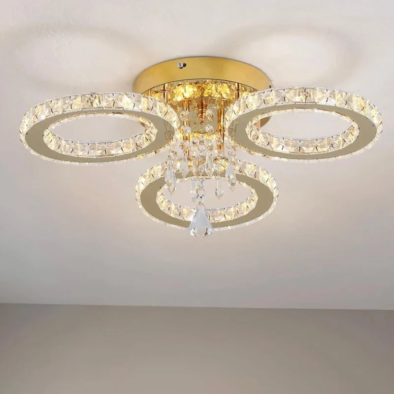 Kristall-LED-Deckenleuchte Modernes Ringdesign