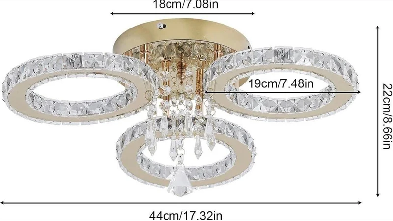 Kristall-LED-Deckenleuchte Modernes Ringdesign