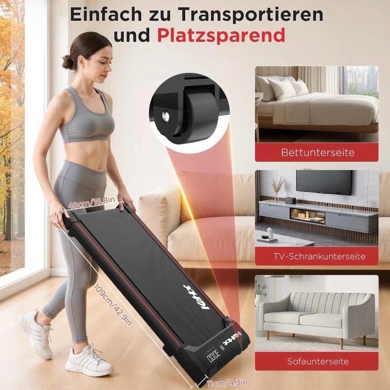 3in1 Laufband leise & platzsparend