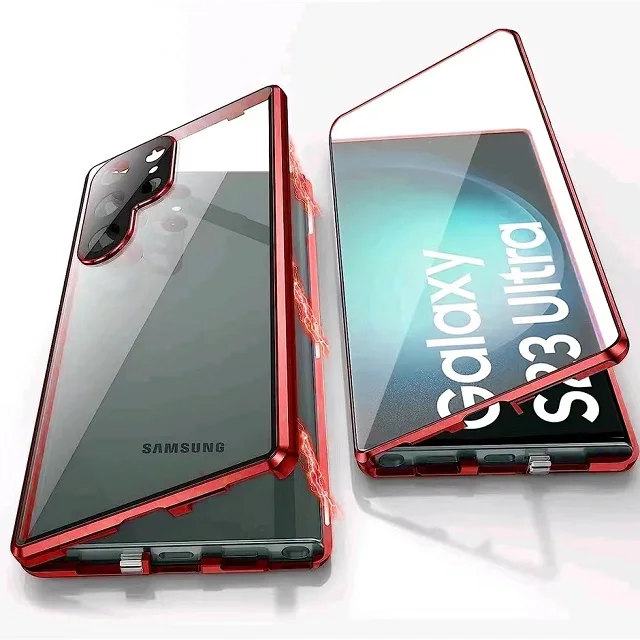 Skanto | Metall-Aluminiumlegierung 360 Hülle mit Sicherheitsverschluss für Samsung Galaxy S24-S23 Serie