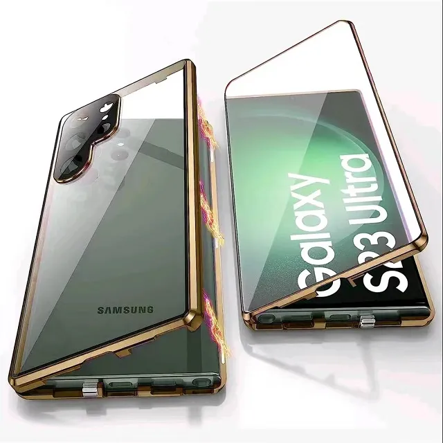 Skanto | Metall-Aluminiumlegierung 360 Hülle mit Sicherheitsverschluss für Samsung Galaxy S24-S23 Serie