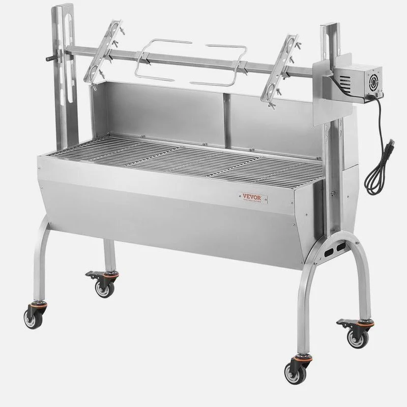 Spießbratengrill Edelstahl mit Motor bis 90kg Tragkraft
