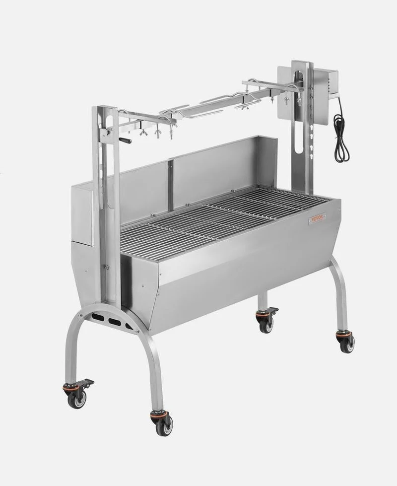 Spießbratengrill Edelstahl mit Motor bis 90kg Tragkraft