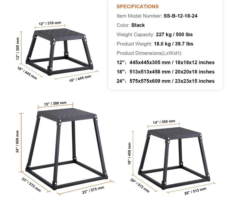 3tlg Plyo-Box Set Kraft- & Sprungtraining