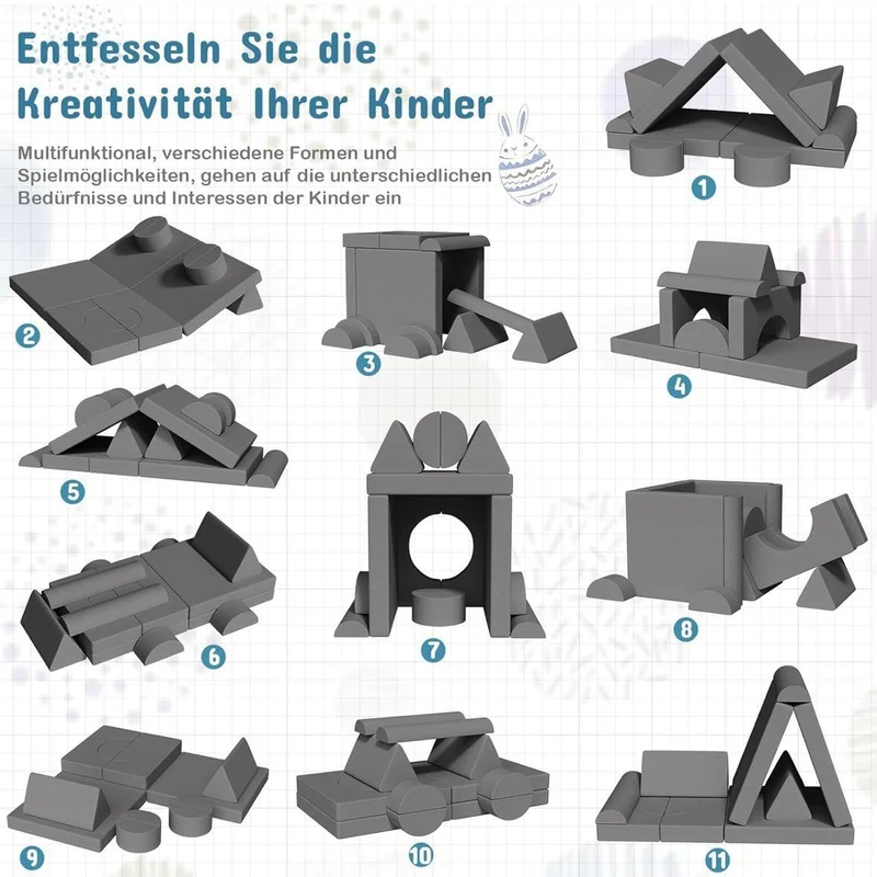 15tlg Modulares Kinderspielsofa Kreative Spielcouch Cord