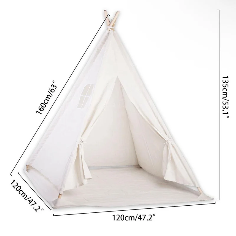 Kinder Tipi Zelt aus Baumwolle – Indoor & Outdoor Spielzelt