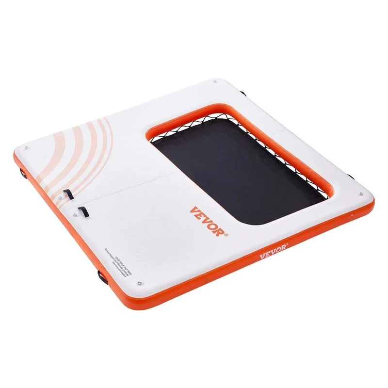 Aufblasbares Schwimmdock mit Trampolin-Netzpool 3,04×3,04m