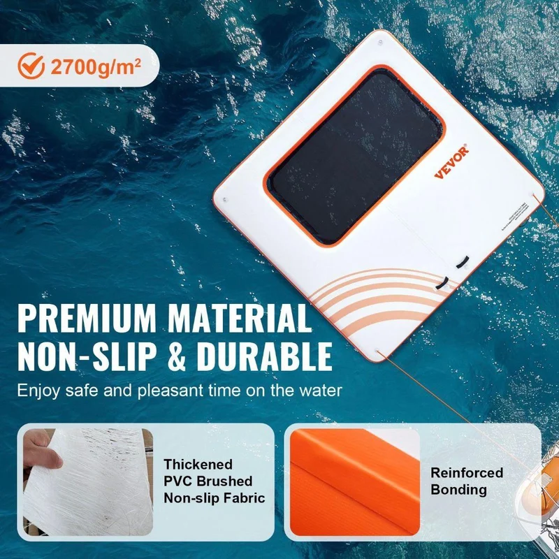 Aufblasbares Schwimmdock mit Trampolin-Netzpool 3,04×3,04m