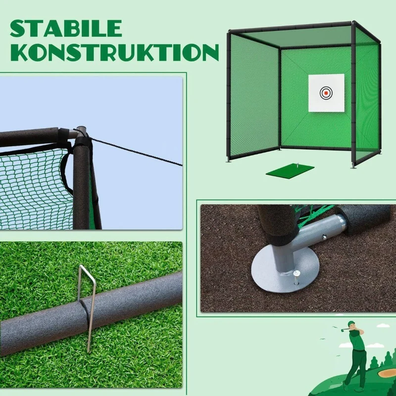 Golf Übungsnetz 3×3x3m Trainingskäfig mit Zieltuch