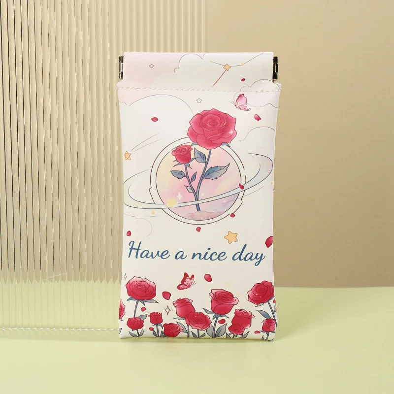 Künstlerische Blumenmuster Münztasche
