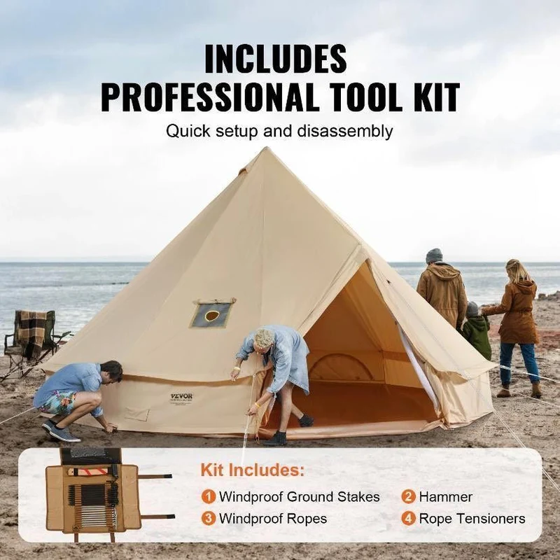 Glockenzelt im Jurten-Stil 3×2m Camping und Outdoor