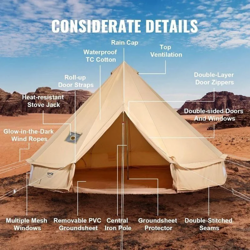 Glockenzelt im Jurten-Stil 3×2m Camping und Outdoor