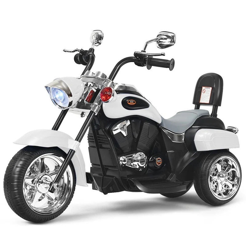 Elektrisches Kinder-Motorrad Dreirad Weiß