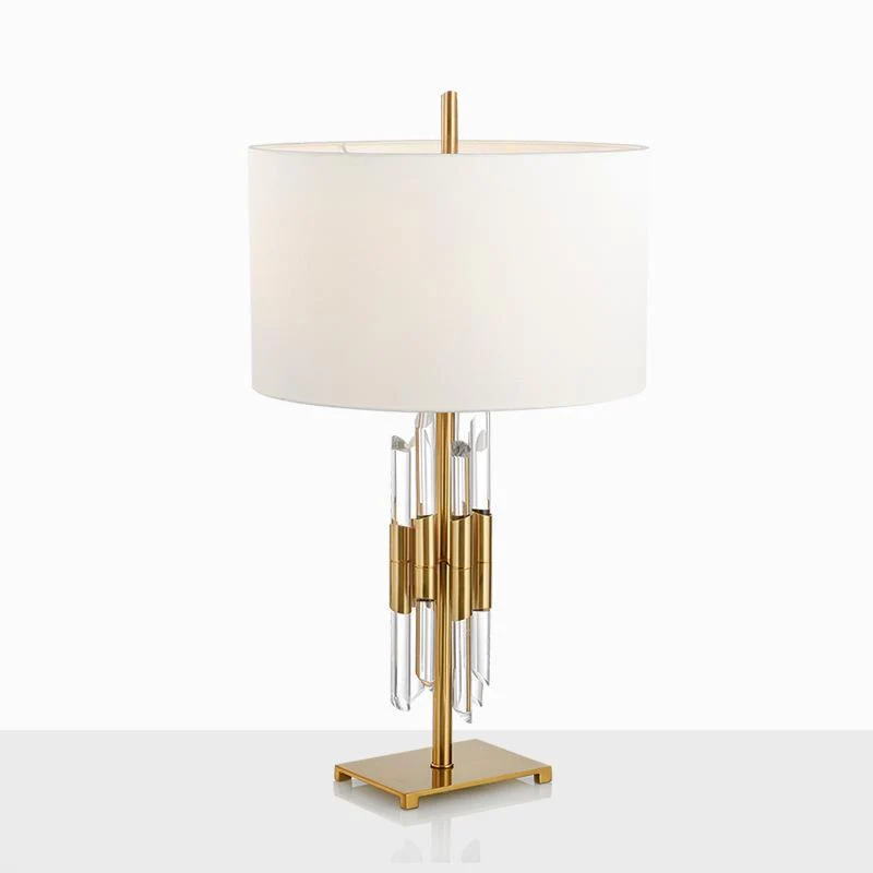 Moderne Tischlampe mit elegantem skulpturalen Fuß