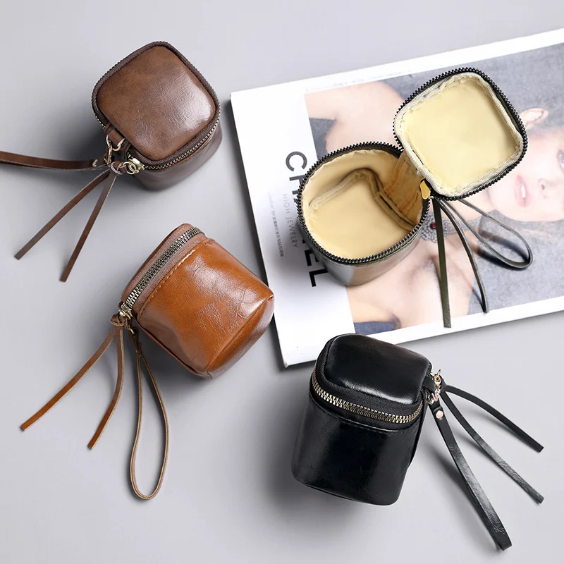 Kompakter Leder Kosmetik Organizer