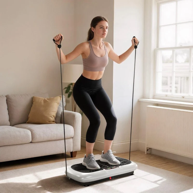 Vibrationsplatte mit Fitnessbändern