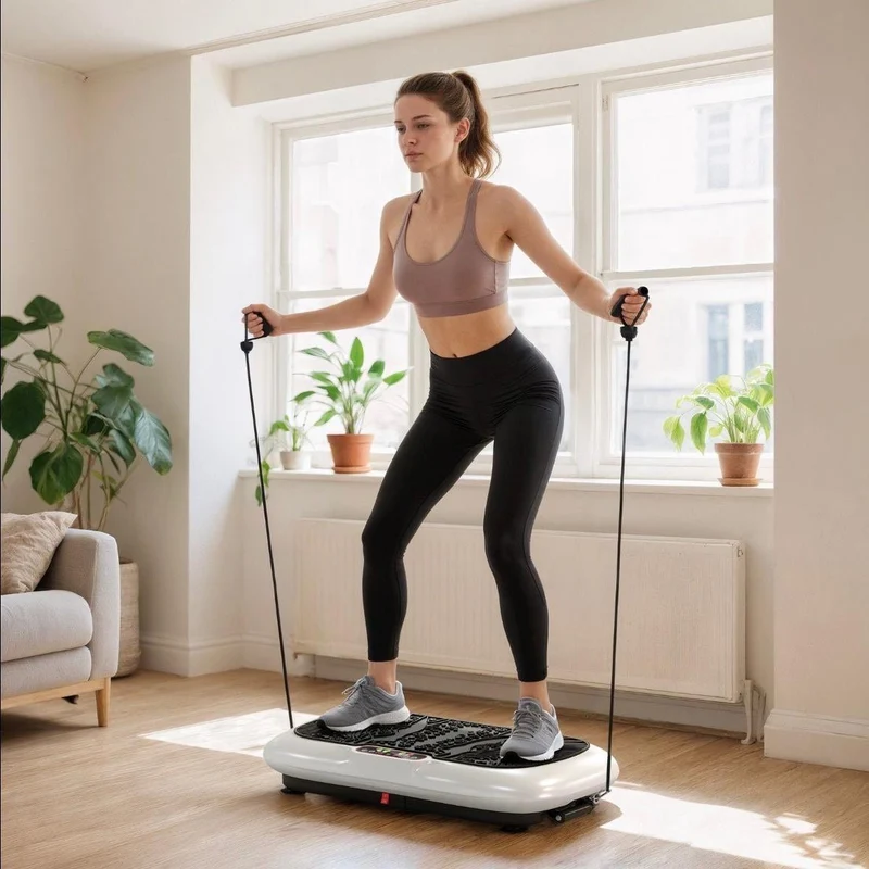 Vibrationsplatte mit Fitnessbändern