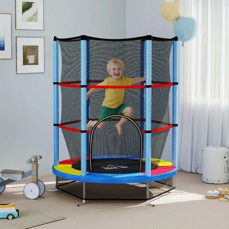 Kindertrampolin Ø140cm mit Sicherheitsnetz Indoor & Outdoor