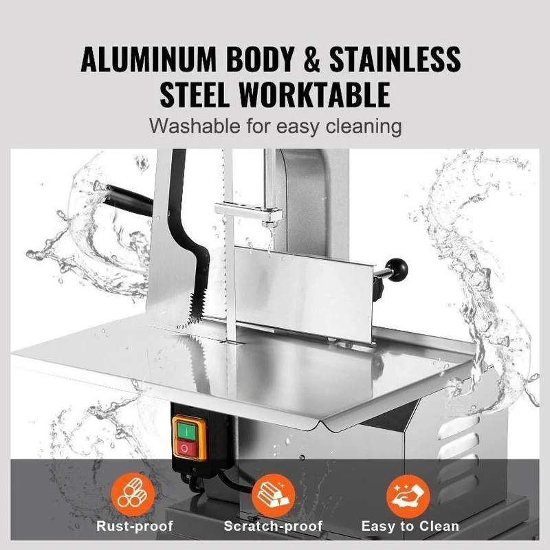 Fleischbandsäge 850W Edelstahl Knochen- & Fleischsäge