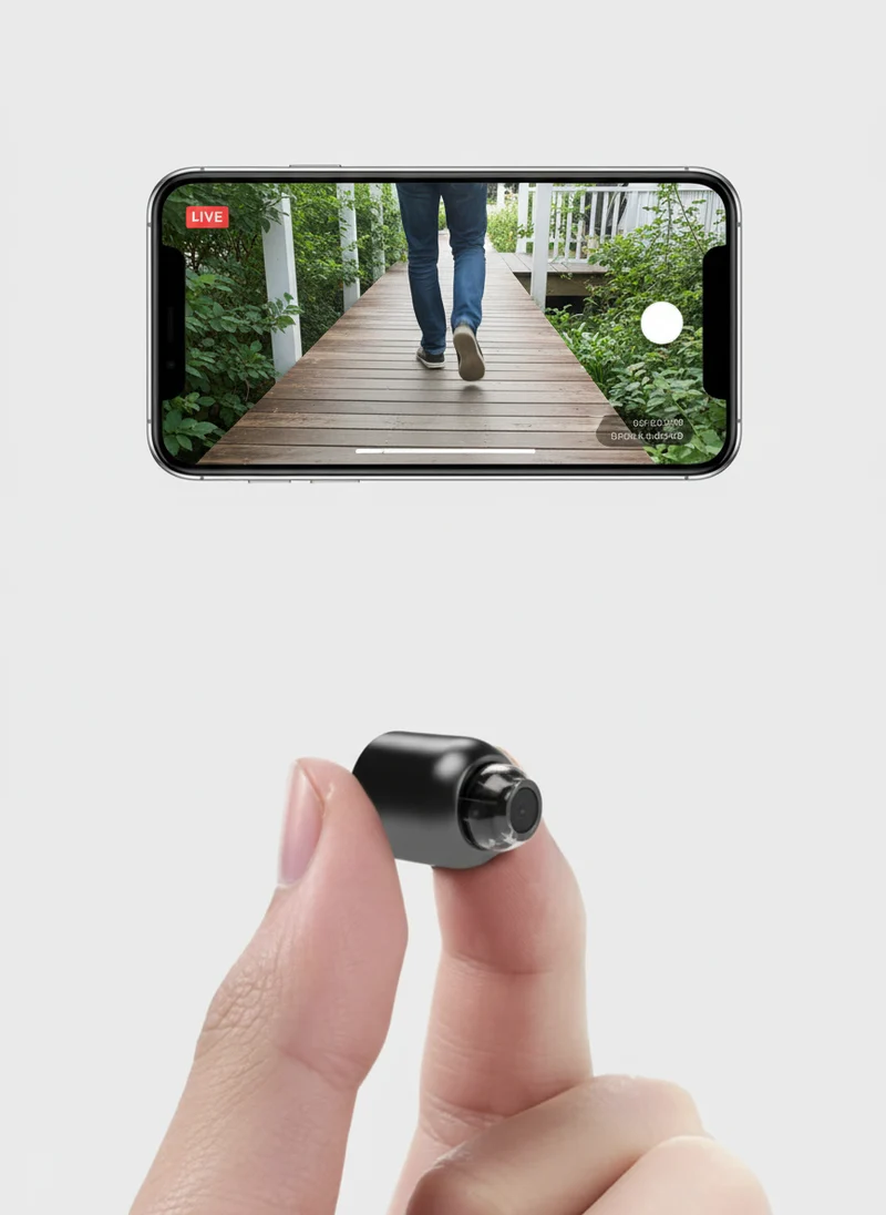 2er-Pack Mini-WiFi-Sicherheitskamera | 1080P HD, 140° Weitwinkel, Nachtsicht, Bewegungserkennung (32GB SD enthalten)