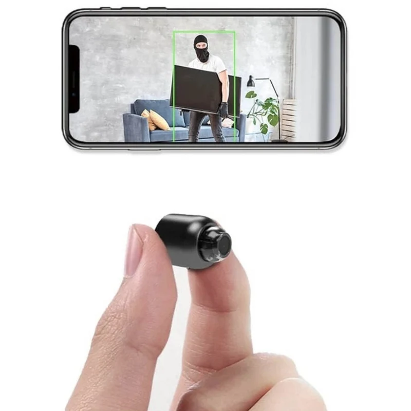 2er-Pack Mini-WiFi-Sicherheitskamera | 1080P HD, 140° Weitwinkel, Nachtsicht, Bewegungserkennung (32GB SD enthalten)