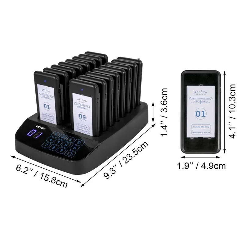 16x Drahtloses Pager-System Restaurant Funkrufanlage