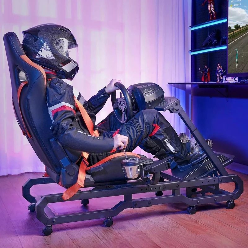 Racing Simulator Cockpit mit Sitz Lenkradständer verstellbar