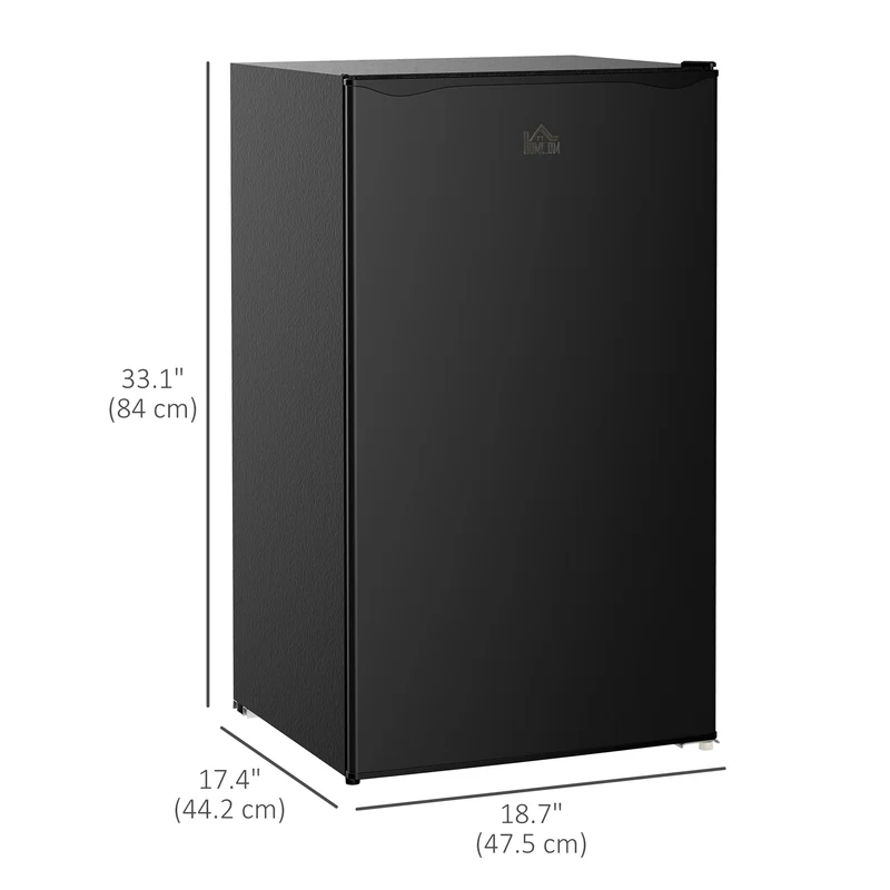 3.2 Cu. Ft. Mini Upright Fridge with Freezer, Adjustable Shelves & Mechanical Thermostat, Black
