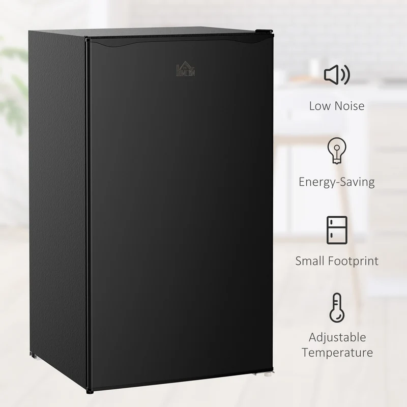 3.2 Cu. Ft. Mini Upright Fridge with Freezer, Adjustable Shelves & Mechanical Thermostat, Black