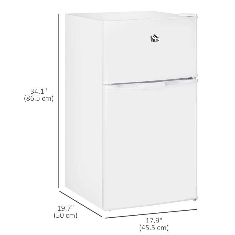 3.2 Cu. Ft. Compact Refrigerator w/ Adjustable Shelves & Reversible Double Doors, White