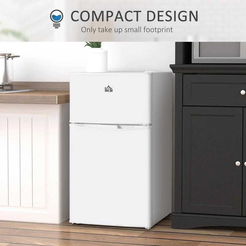 3.2 Cu. Ft. Compact Refrigerator w/ Adjustable Shelves & Reversible Double Doors, White