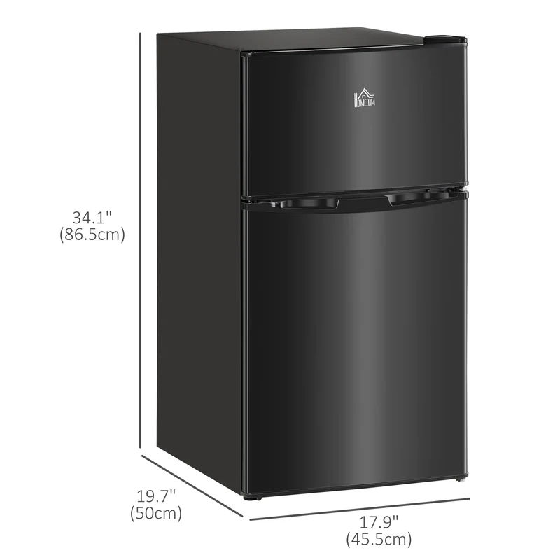 3.2 Cu. Ft. Compact Refrigerator w/ Adjustable Shelves & Reversible Double Doors, Black