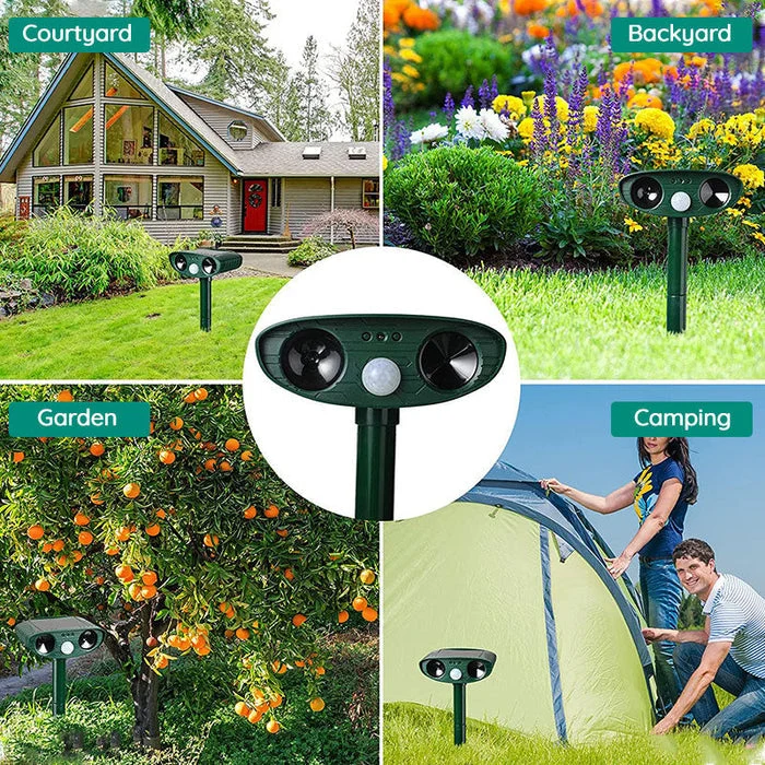 Skanto | Skanto Waschbär Outdoor Ultraschall-Vertreiber - Solarbetriebene Ultraschall-Tier- und Schädlingsbekämpfung - Waschbären innerhalb von 48 Stunden loswerden