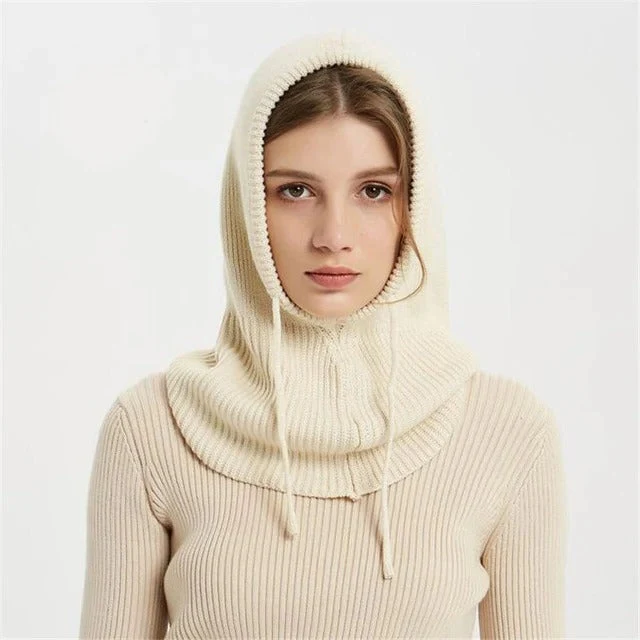 Kaschmir-Mischung Strickmütze mit verstellbarem Sitz