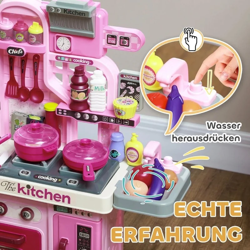 33tlg Kinderküche Spielset Rosa Spielküche