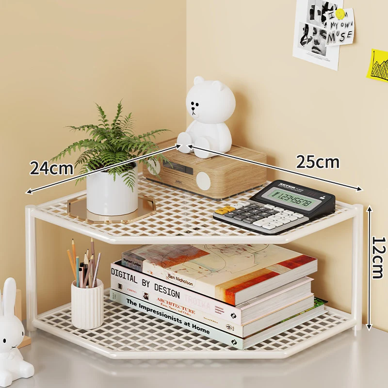 Dreifach-Eck-Metall-Mesh-Speicherregal für Badezimmer Küche Wohnzimmer