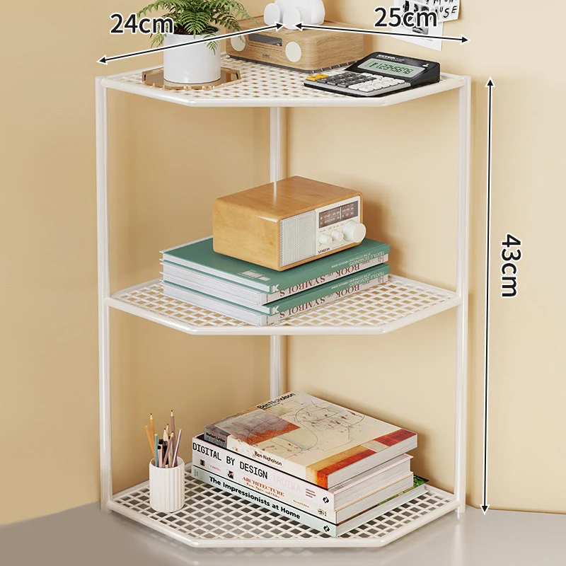 Dreifach-Eck-Metall-Mesh-Speicherregal für Badezimmer Küche Wohnzimmer
