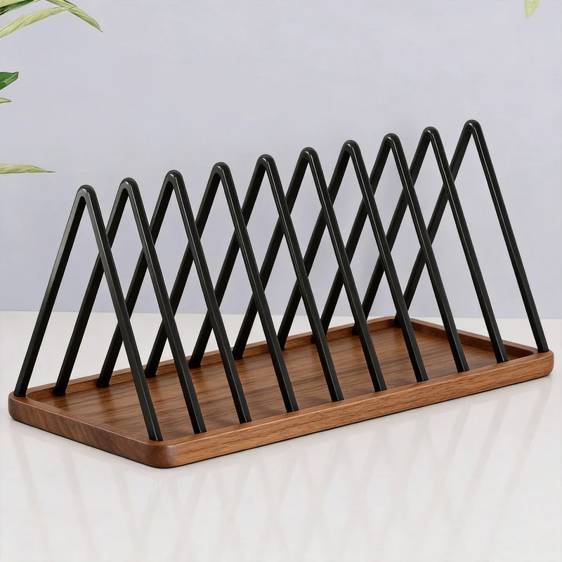 Dreieckiger Metalldraht Schallplatten- & Buchorganisator Rack