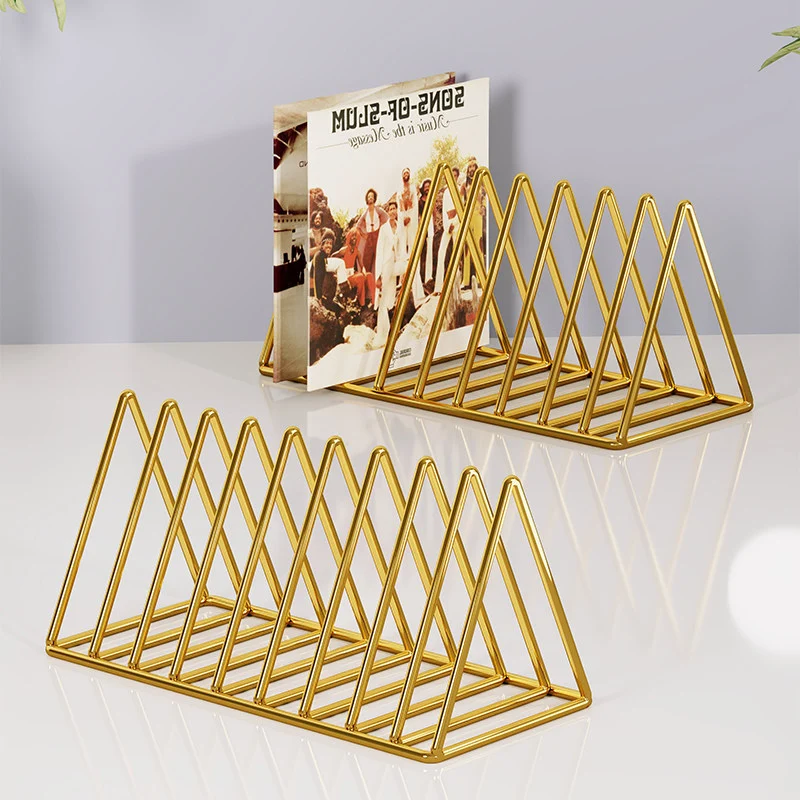 Dreieckiger Metalldraht Schallplatten- & Buchorganisator Rack