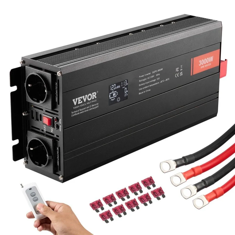 3000W Sinus Wechselrichter 12V auf 230V Spannungswandler