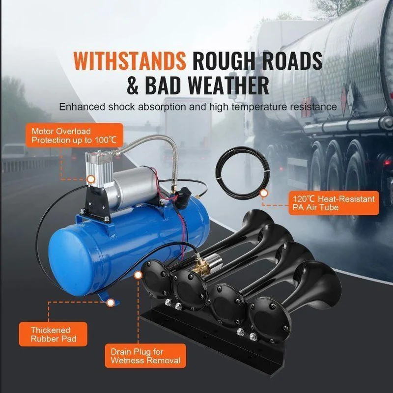 12V Luftkompressor 6L Tank 190W Druckluft Kompressor Auto LKW