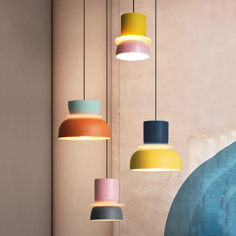 Skanto | Nordische bunte Macaron 1-flammige LED-Pendelleuchte