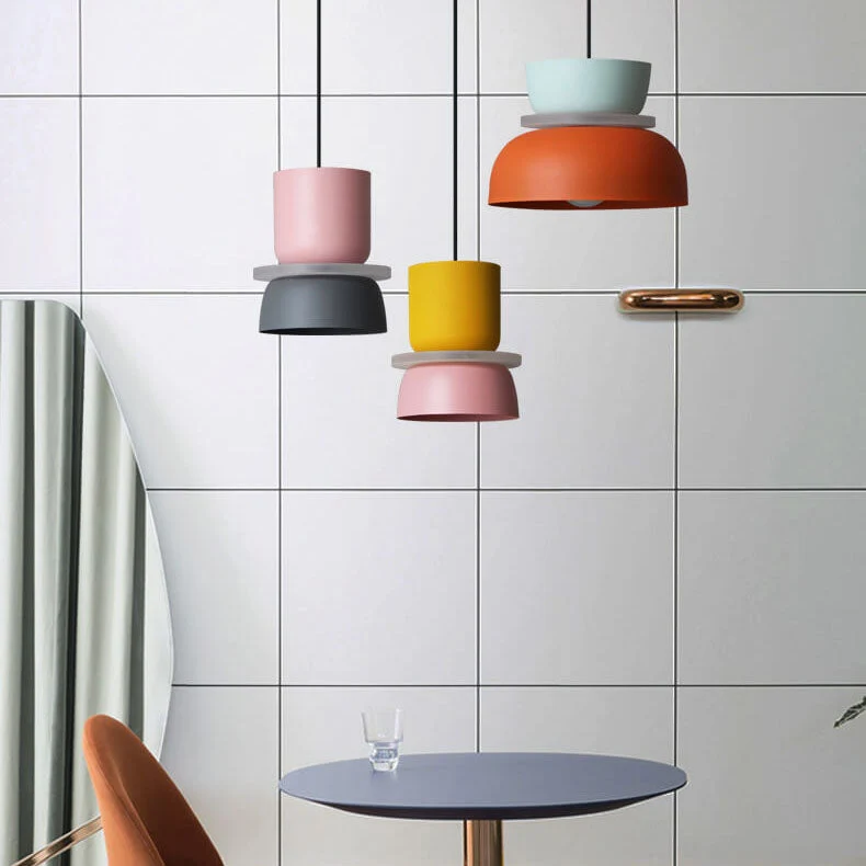 Skanto | Nordische bunte Macaron 1-flammige LED-Pendelleuchte