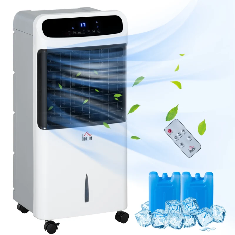 32" Evaporative Air Cooler with 3.2 Gal Water Tank, 3-In-1 Ice Cooling Fan White