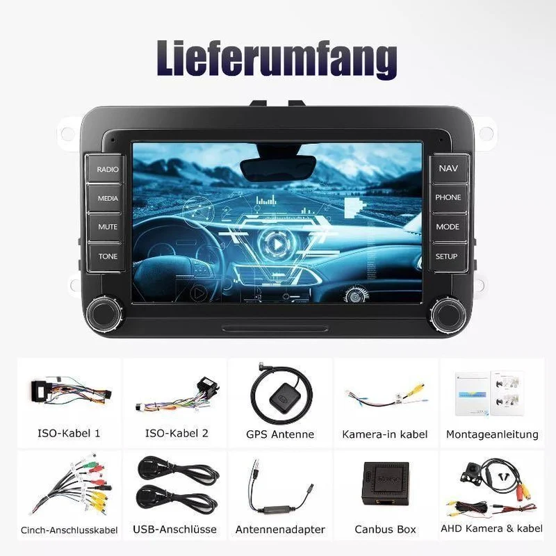 Android 14 Autoradio mit CarPlay Navi für VW Golf 5 6 Touran Caddy Jetta