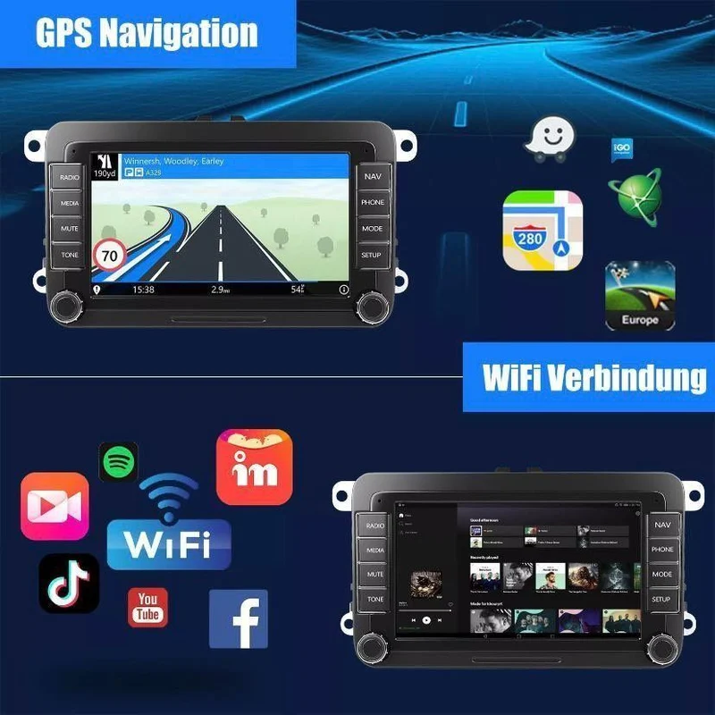 Android 14 Autoradio mit CarPlay Navi für VW Golf 5 6 Touran Caddy Jetta