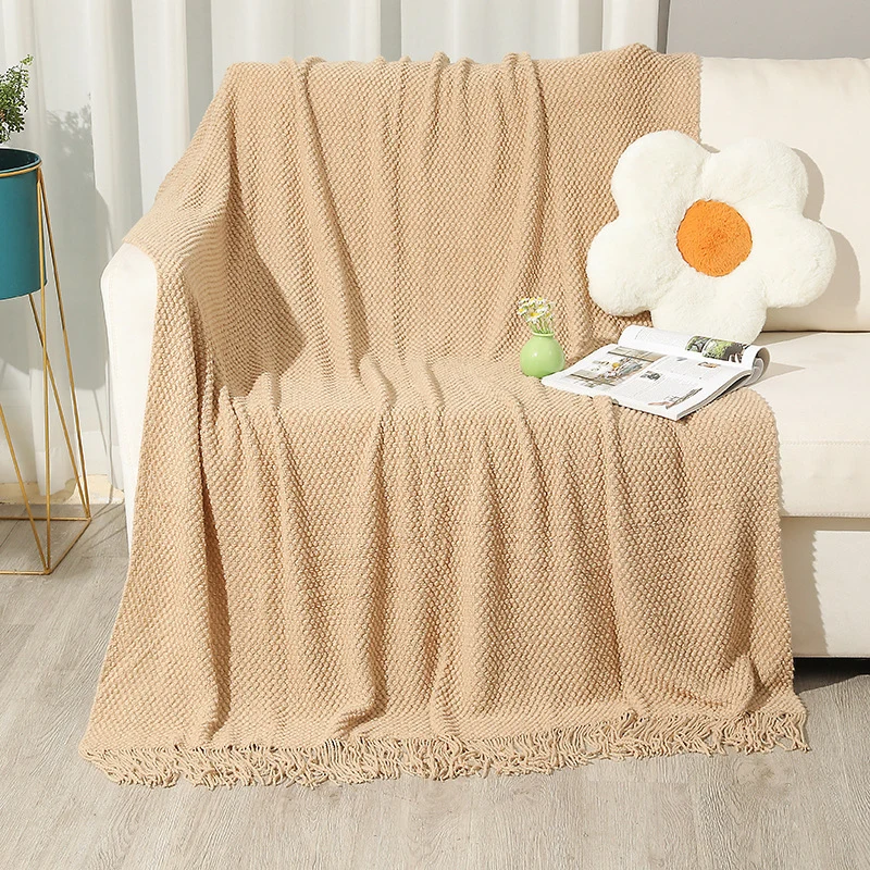 Gemütliche gestrickte Decke